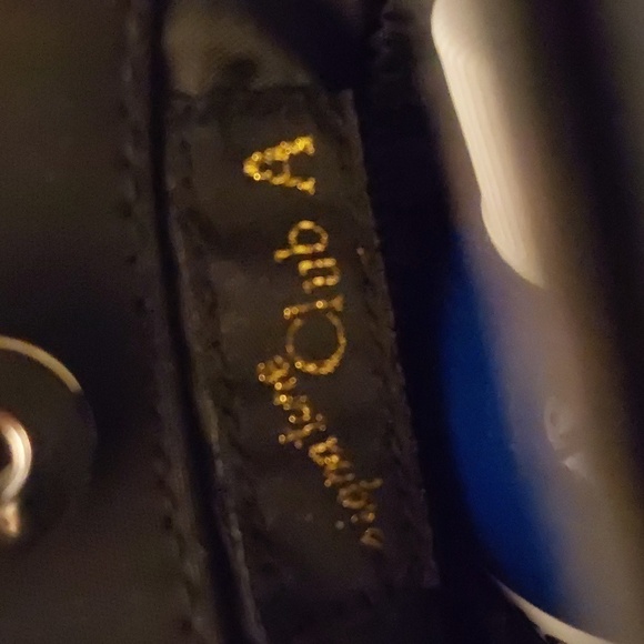 Signature Club A Womens Black Vinyl Bling BEADS Small Mini bag/ satchel clutch - Picture 7 of 8